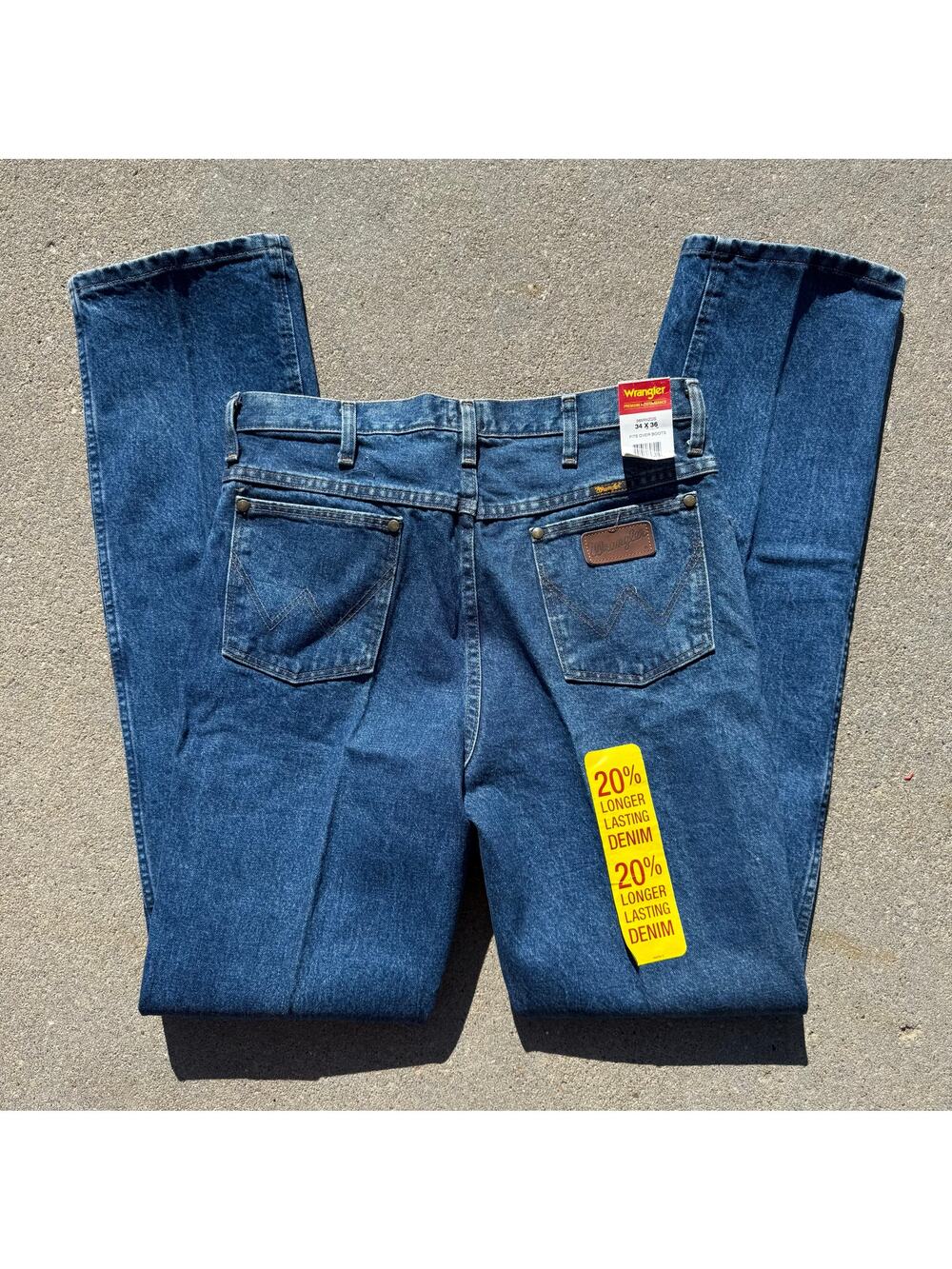Wrangler 36MWZDS 34x36 Dark Stone Cowboy Cut Slim Fit Straight Leg Jeans NEW